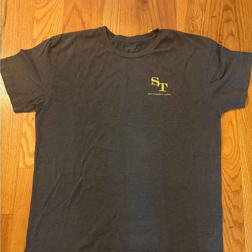 Southern Tide Boys Charcoal Tee with Yellow Logo